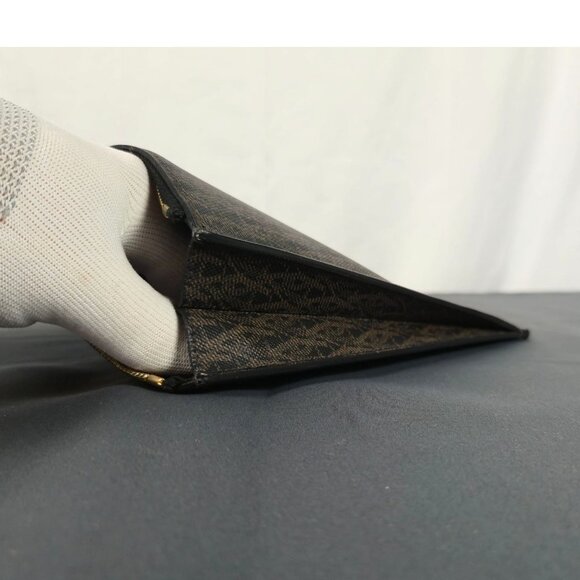 Saint Laurent Monogram Coated Canvas & Leather Pouch With Gold-Tone Hardware - Picture 7 of 13